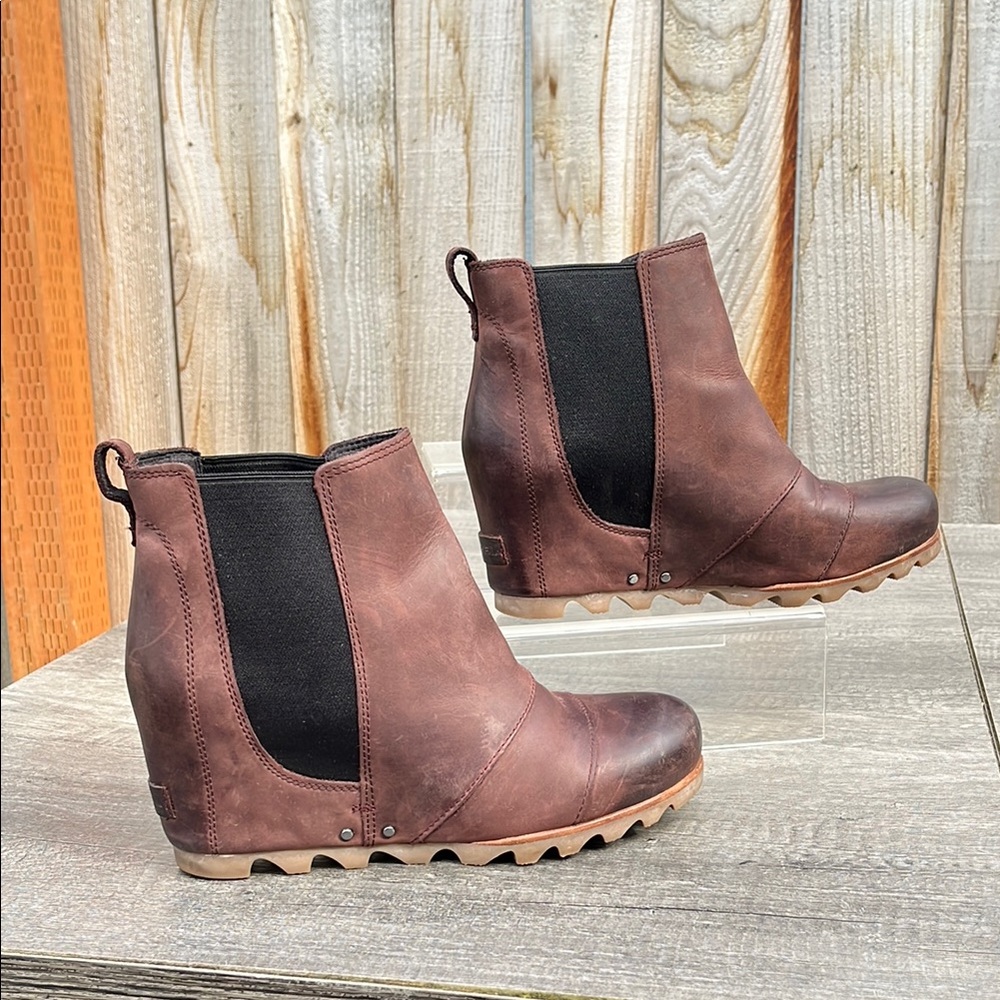 Sorel Brown Ankle Boots with Wedge Heel